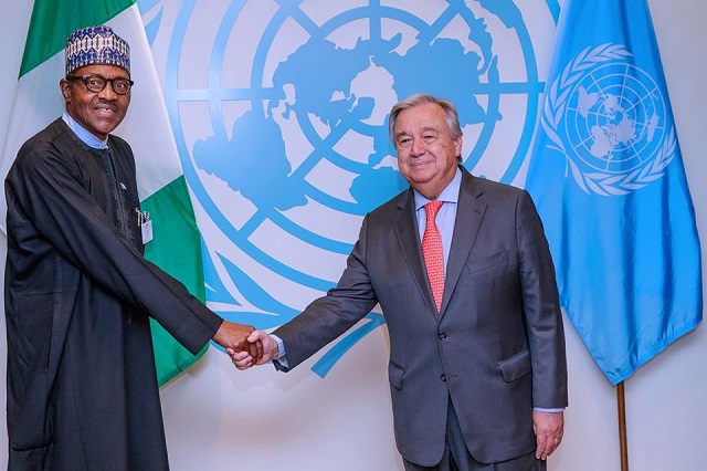 Buhari meets UN Secretary-General, Antonio Gutteres at Aso Villa