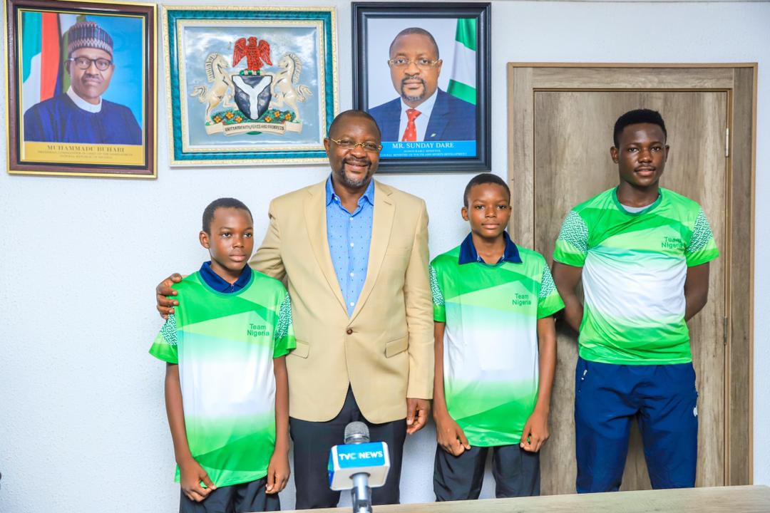 Minister adopts Young table Tennis  Prodigies, Okanlawon, Mustapha  Brothers
