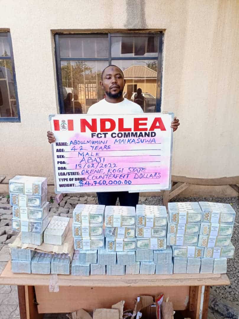 NDLEA intercepts counterfeit $4.7million cash in Abuja