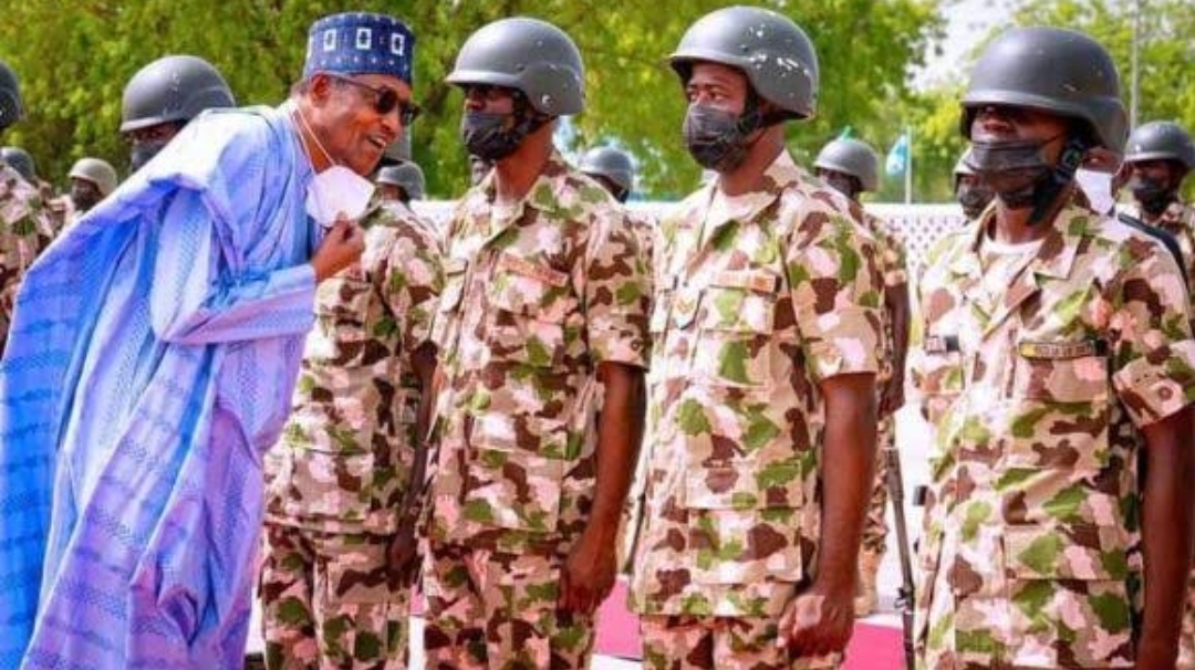 Don’t give terrorists breathing space, president Buhari tells troops